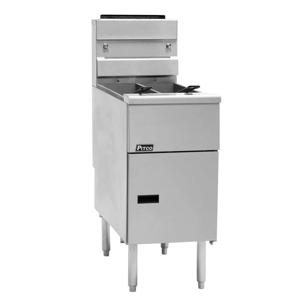 Pitco SG14T-S Gas Fryer - (2) 25 lb Vats, Floor Model, Liquid Propane