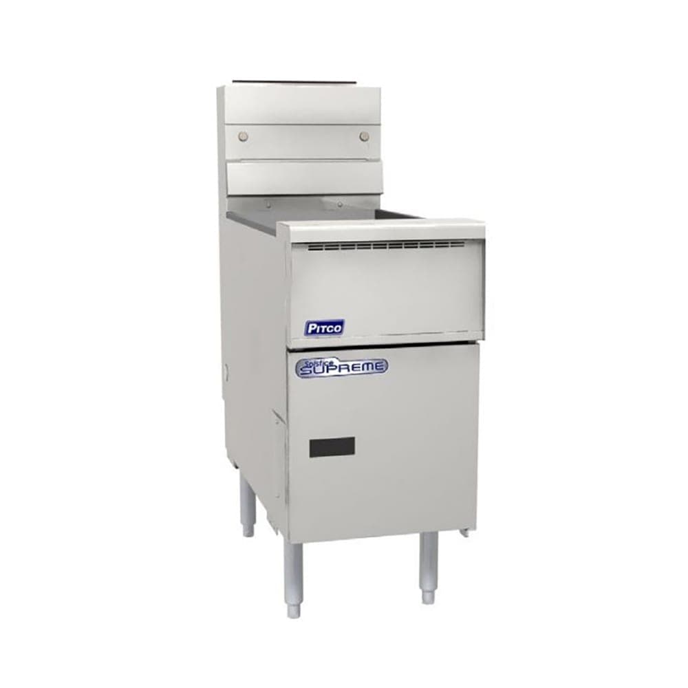 Pitco SSH55T Gas Fryer - (2) 25 lb Vats, Floor Model, Liquid Propane