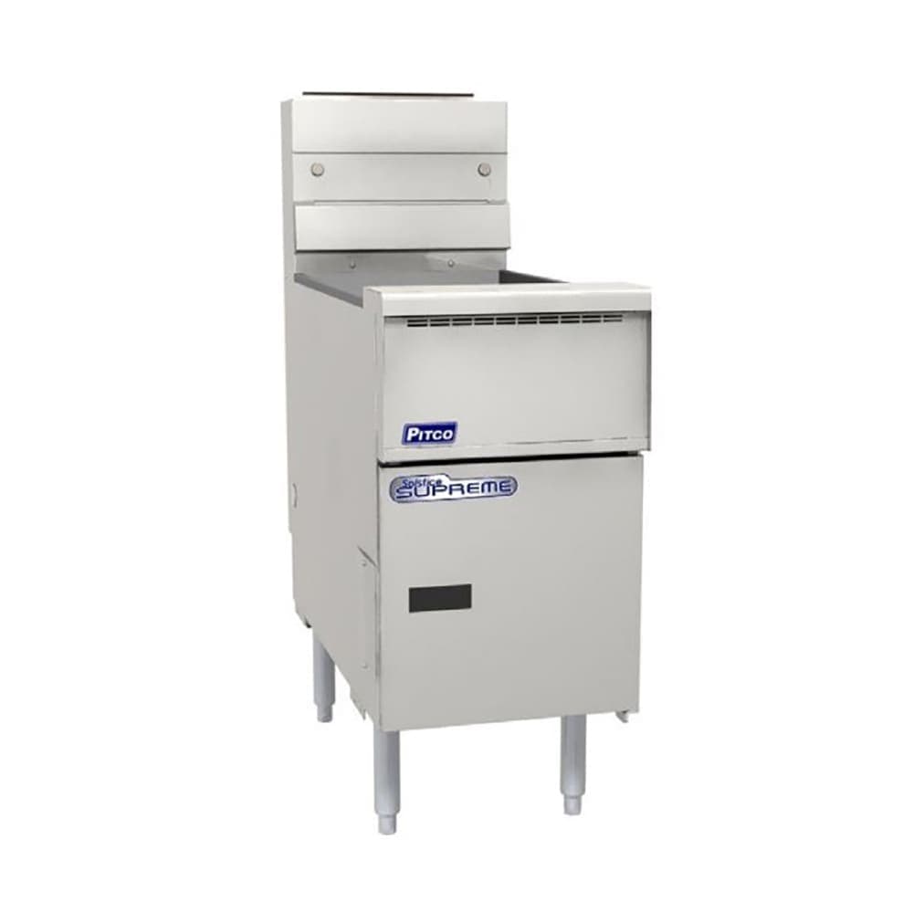 Pitco SSH55T Gas Fryer - (2) 25 lb Vats, Floor Model, Natural Gas
