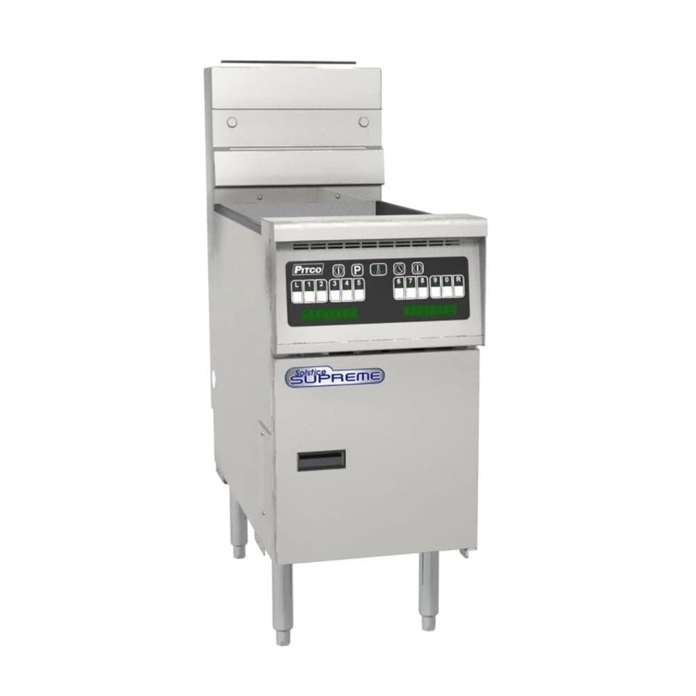 Pitco SSH60-2FD Gas Fryer - (2) 60 lb Vats, Floor Model, NG