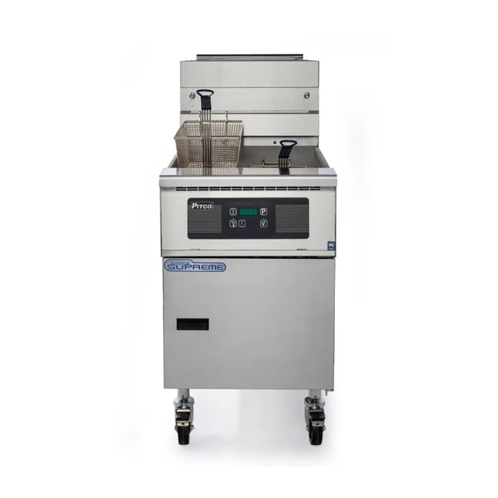 Pitco SSH75-2FD Gas Fryer - (2) 75 lb Vats, Floor Model, NG