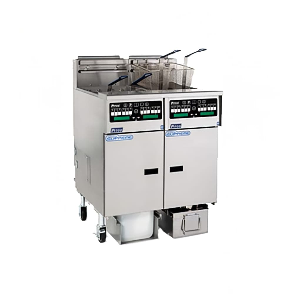 Pitco SSHLV14C/14T-2/FD Gas Fryer - (1) 32 lb & (4) 17 lb Vats, Floor Model, NG