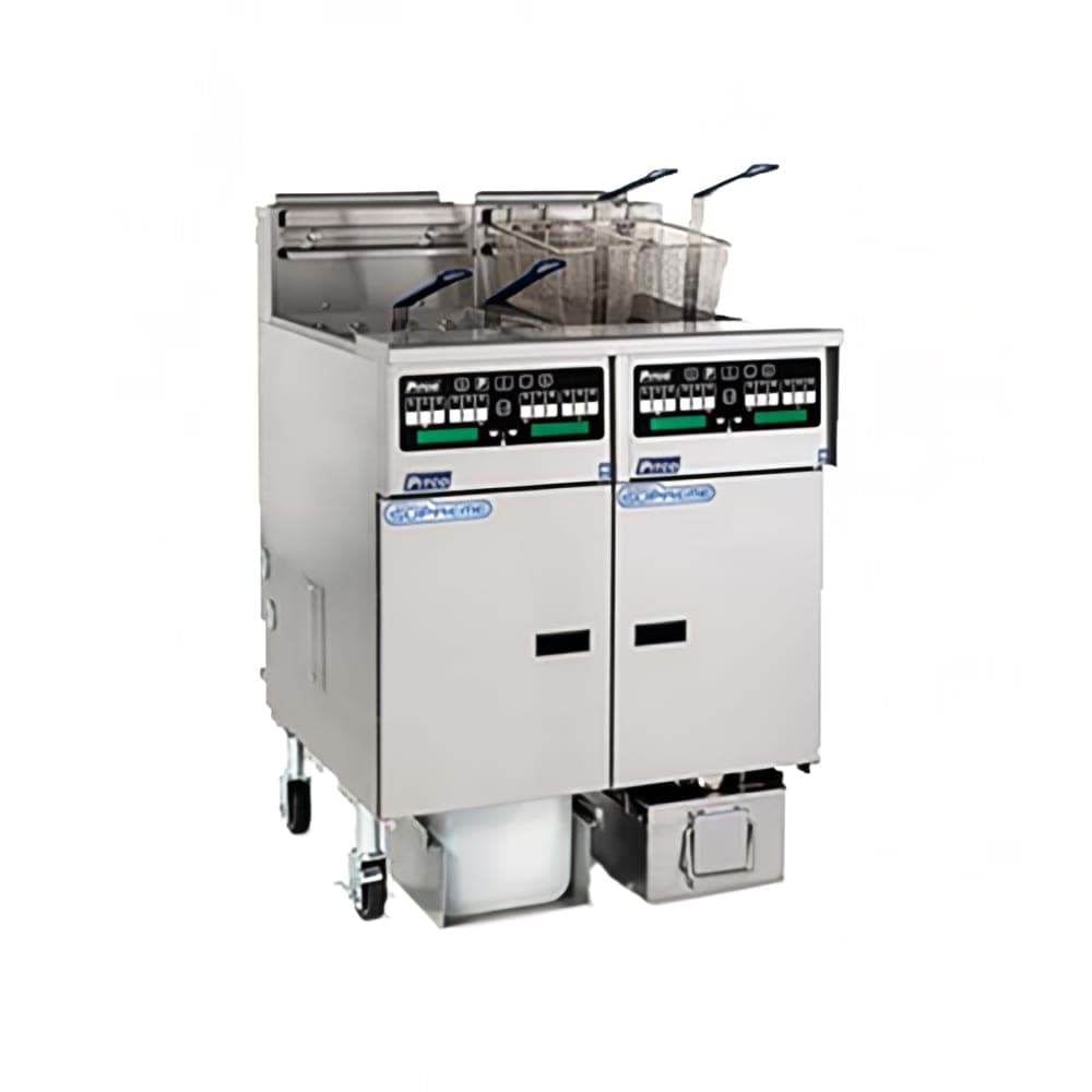 Pitco SSHLV14T-C/FD Gas Fryer - (2) 17 lb Vats, Floor Model, NG