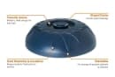 Dinex DX540050 Fenwick Insulated Dome for 9" Plates - Midnight Blue thumbnail 6