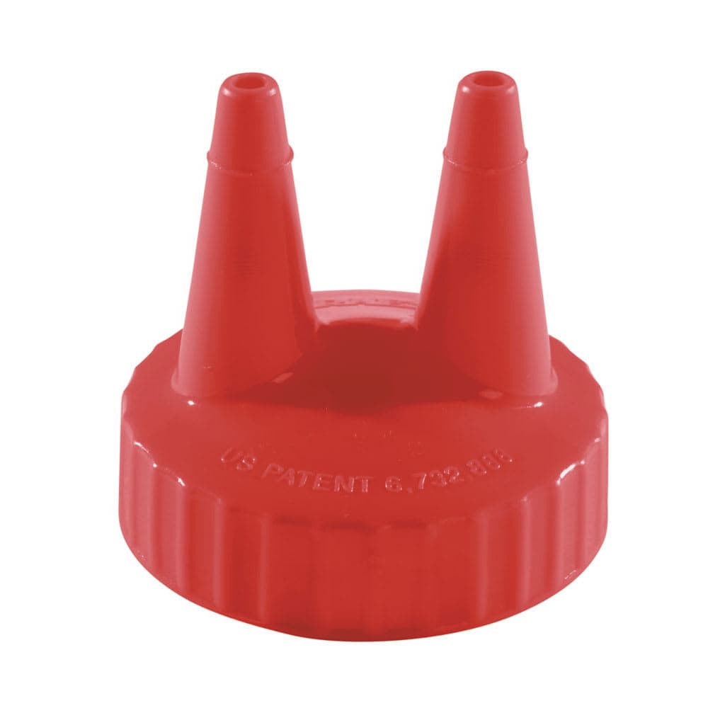Vollrath 2200-02 Twin Tip Replacement Cap w/ Standard Mouth, Fits 8 32 oz, Red