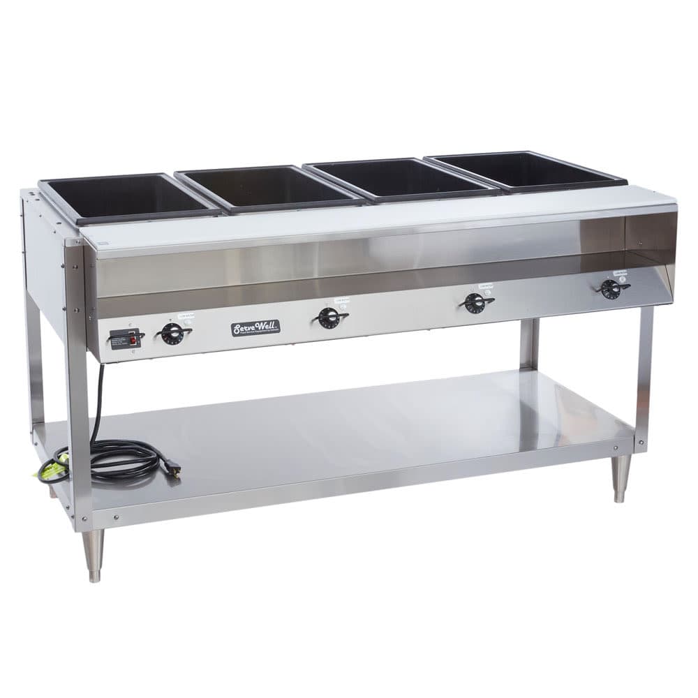 Vollrath 38004 61 1/4" Hot Food Table w/ (4) Wells & Cutting Board, 120v