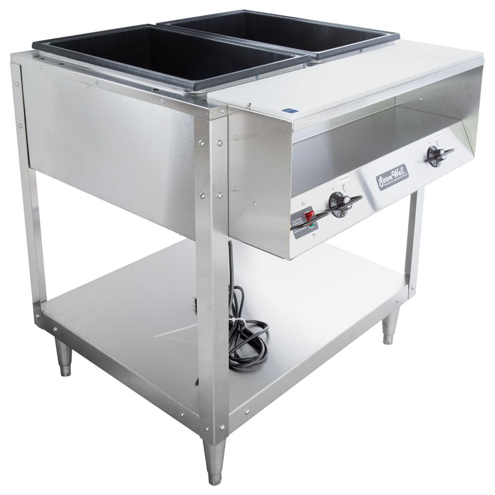 Vollrath 38102 32" Hot Food Table w/ (2) Wells & Cutting Board, 120v