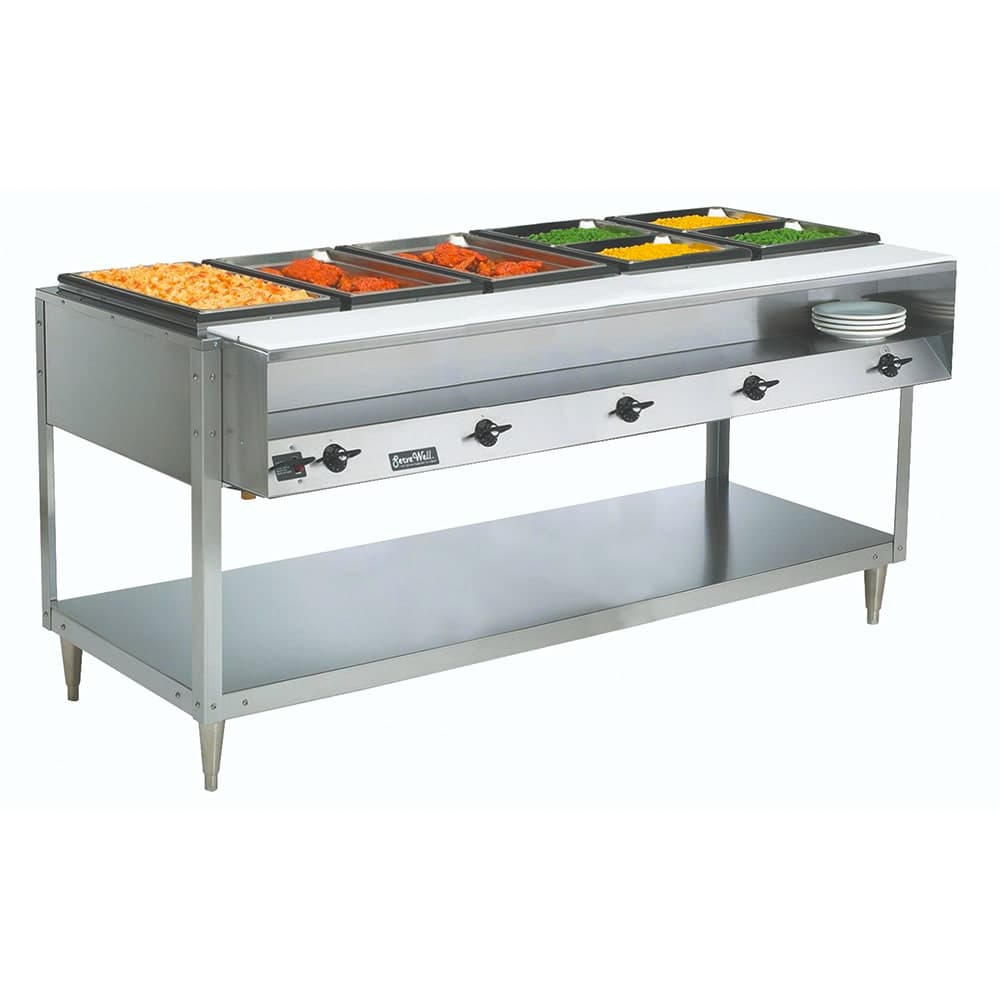 Vollrath 38119 76" Hot Food Table w/ (5) Wells & Cutting Board, 208 240v/1ph
