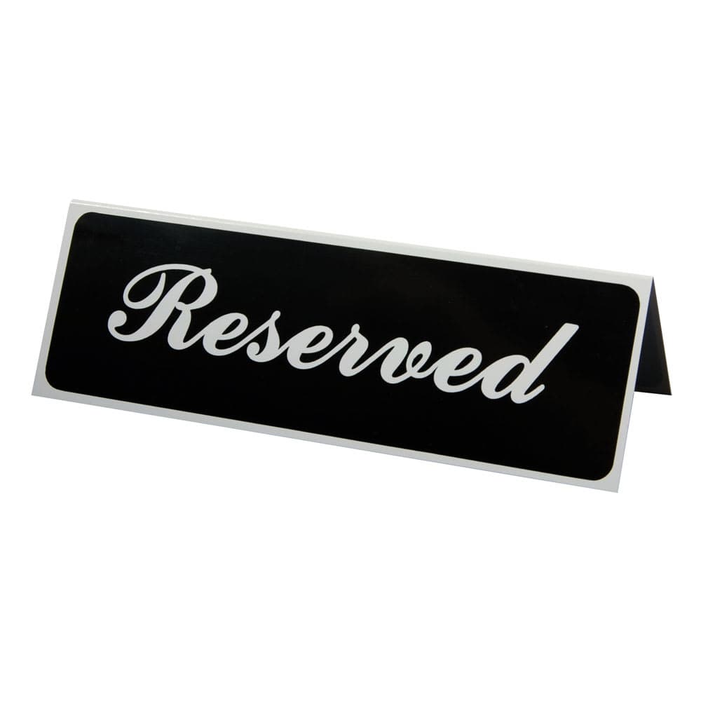 Vollrath 4135 Tabletop Reserved Sign - 3" x 9"
