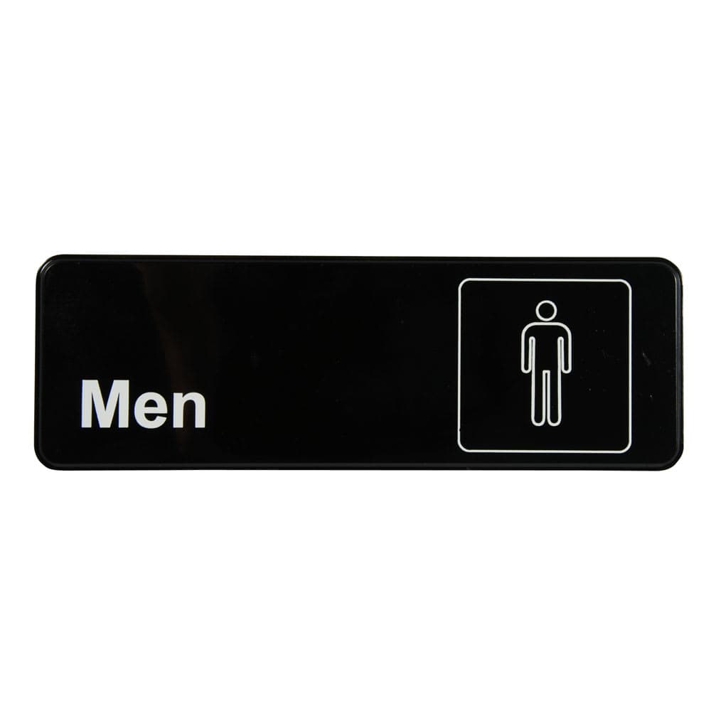 Vollrath 4515 Men Sign - 3" x 9" White on Black