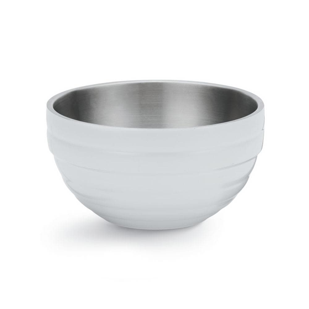 Vollrath 4659050 1 7/10 qt Round Insulated Bowl - 18 ga Stainless, Pearl White