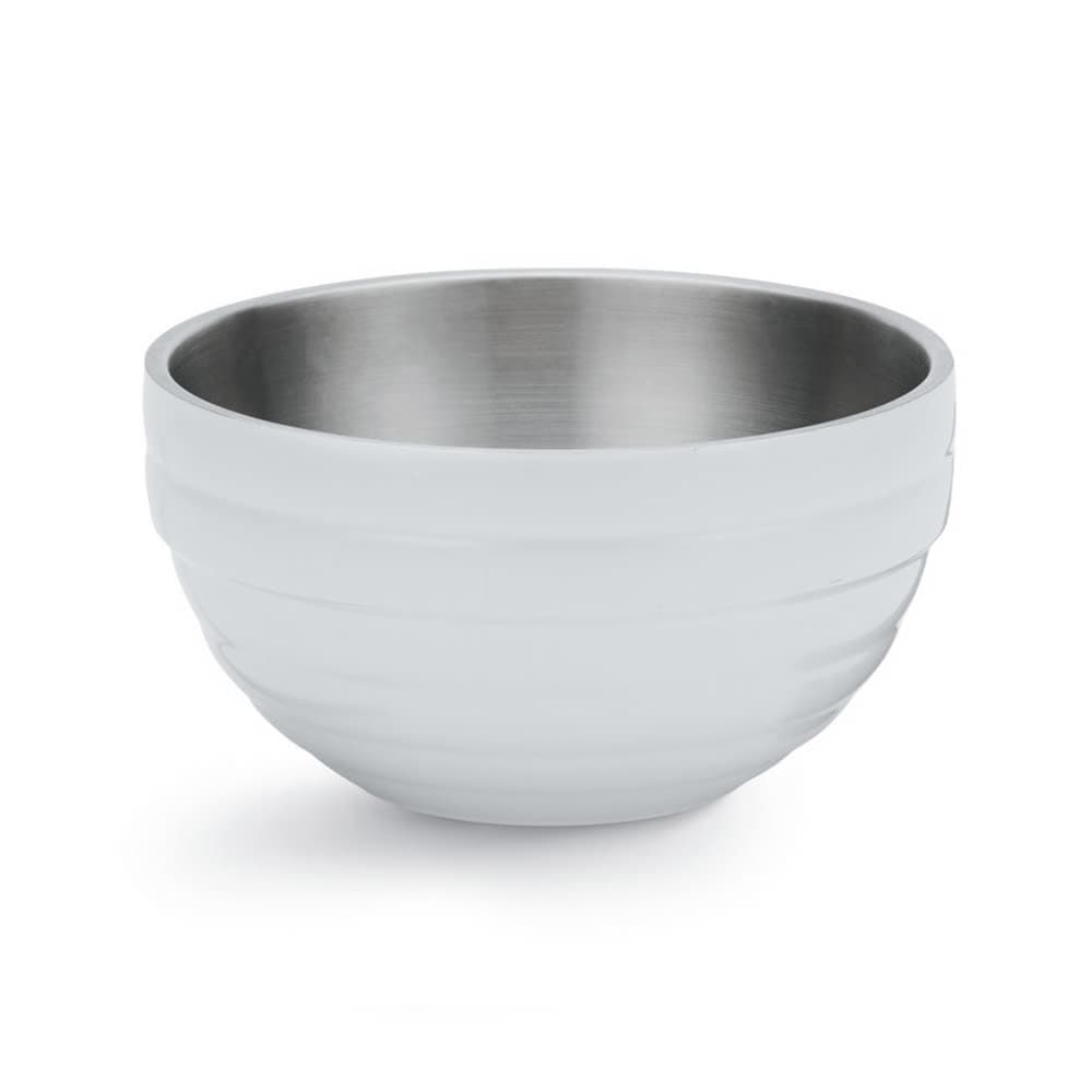 Vollrath 4659150 3 2/5 qt Round Insulated Bowl - 18 ga Stainless, Pearl White