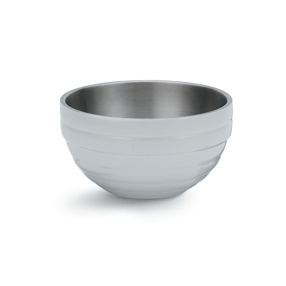 Vollrath 4659250 6 9/10 qt Round Insulated Bowl - 18 ga Stainless, Pearl White