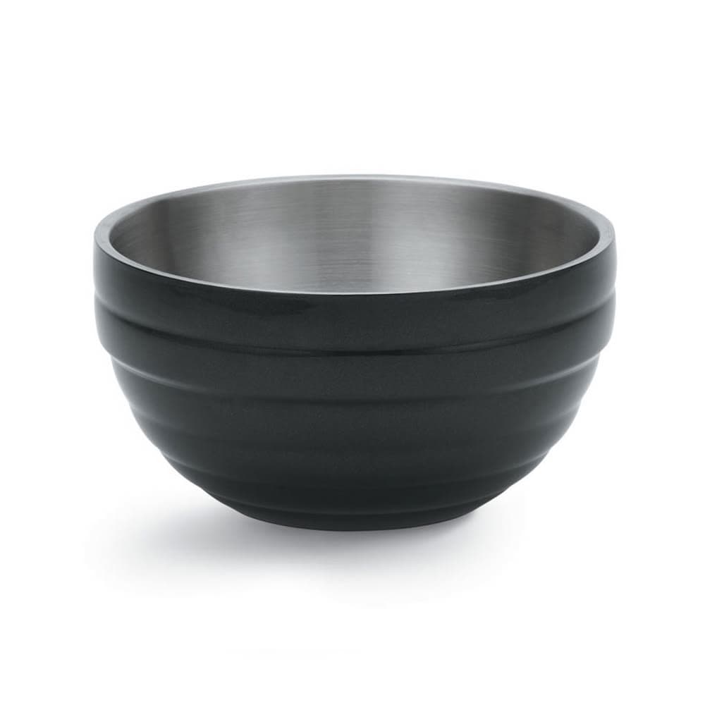 Vollrath 4659260 6 9/10 qt Round Insulated Bowl - 18 ga Stainless, Black