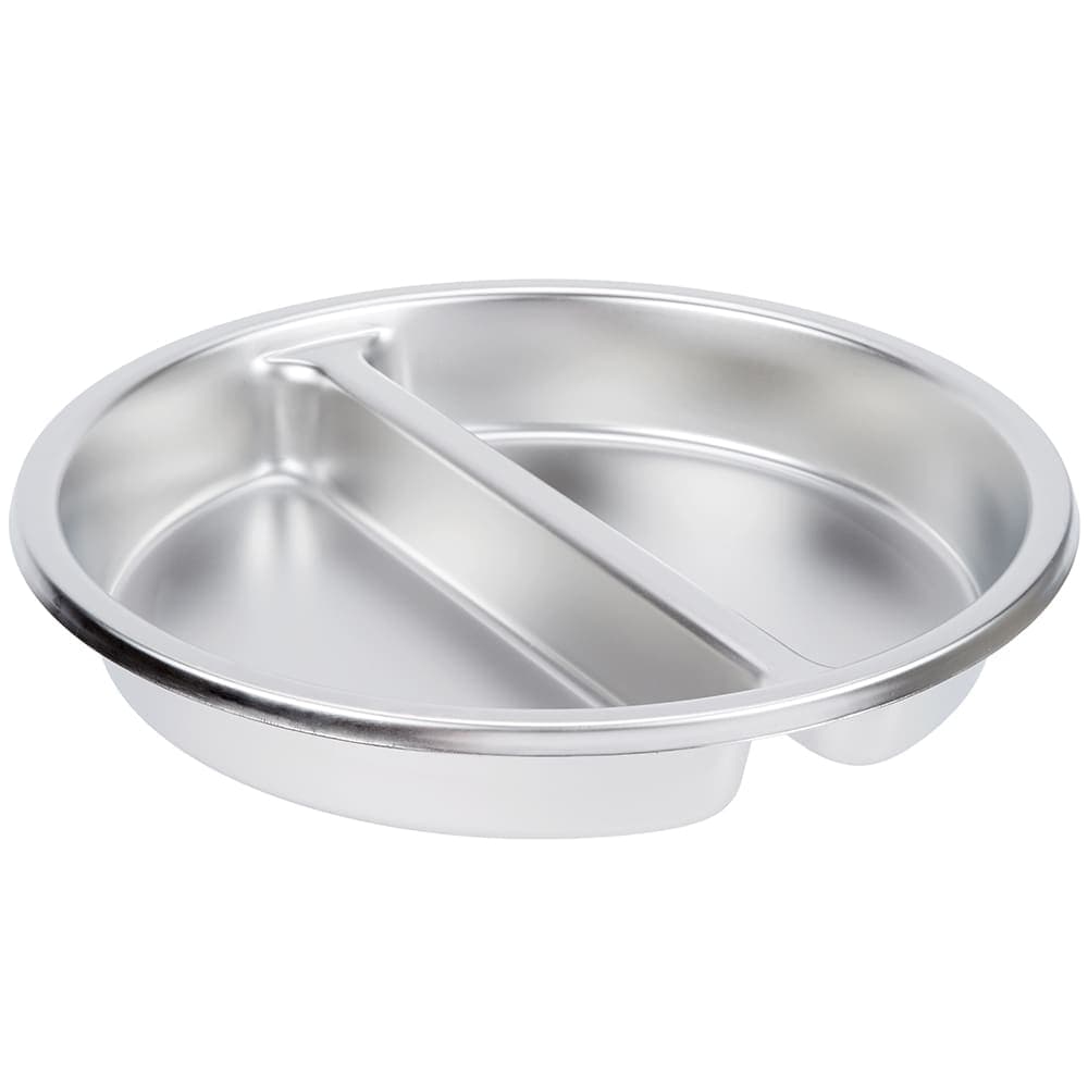 Vollrath 46861 5 1/5 qt Divided Round Food Pan - Stainless