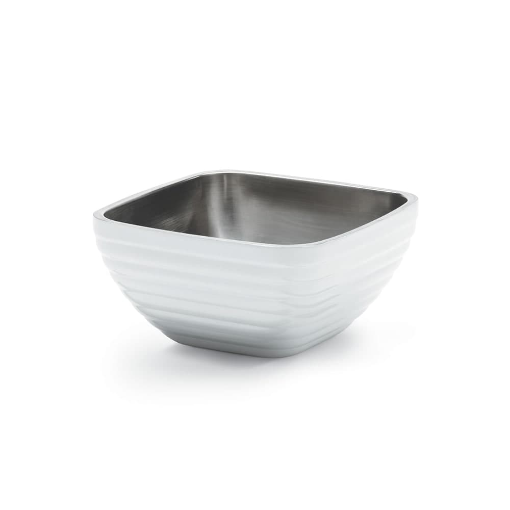 Vollrath 4763250 1 4/5 qt Square Insulated Bowl - Stainless, Pearl White