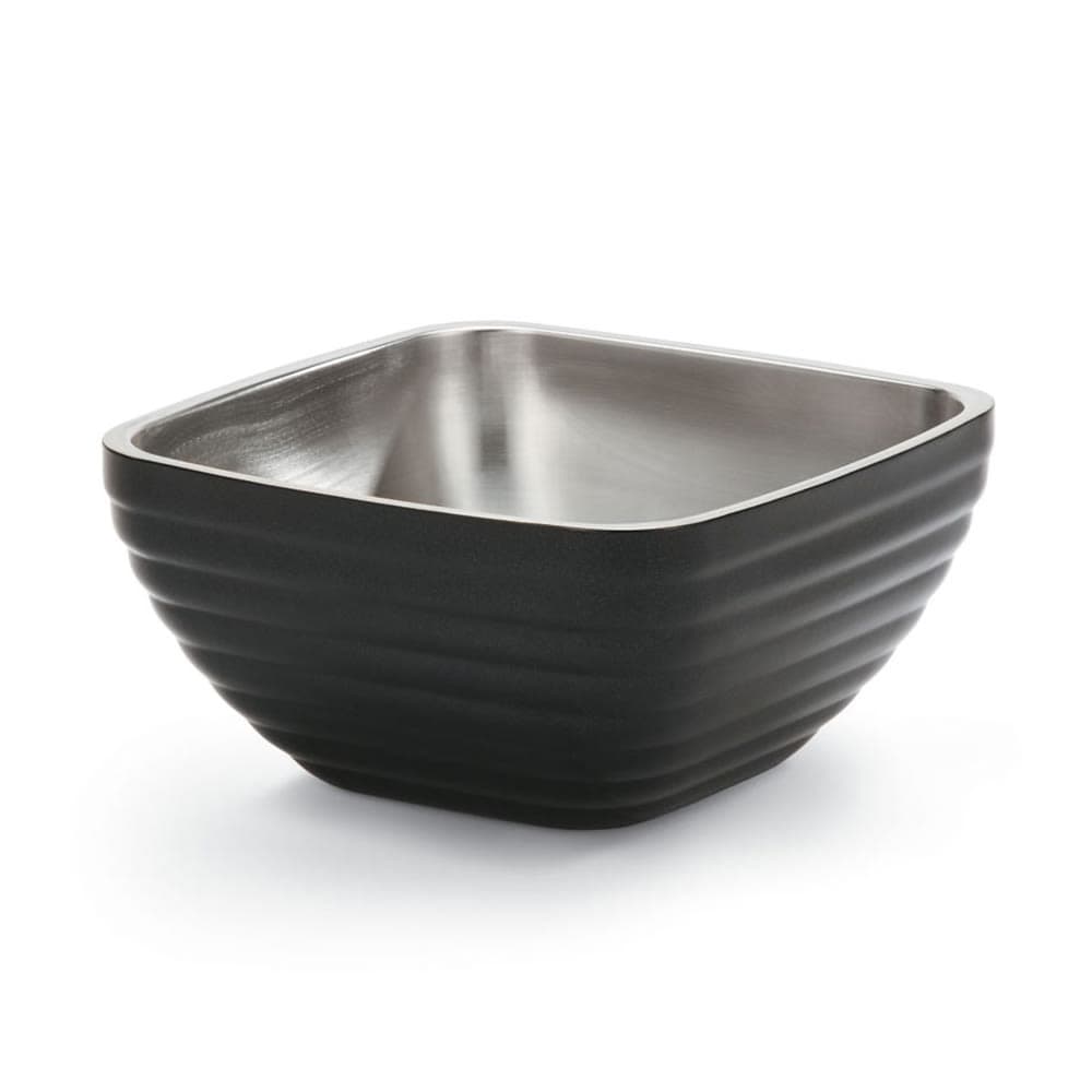 Vollrath 4763260 1 4/5 qt Square Insulated Bowl - Stainless, Black