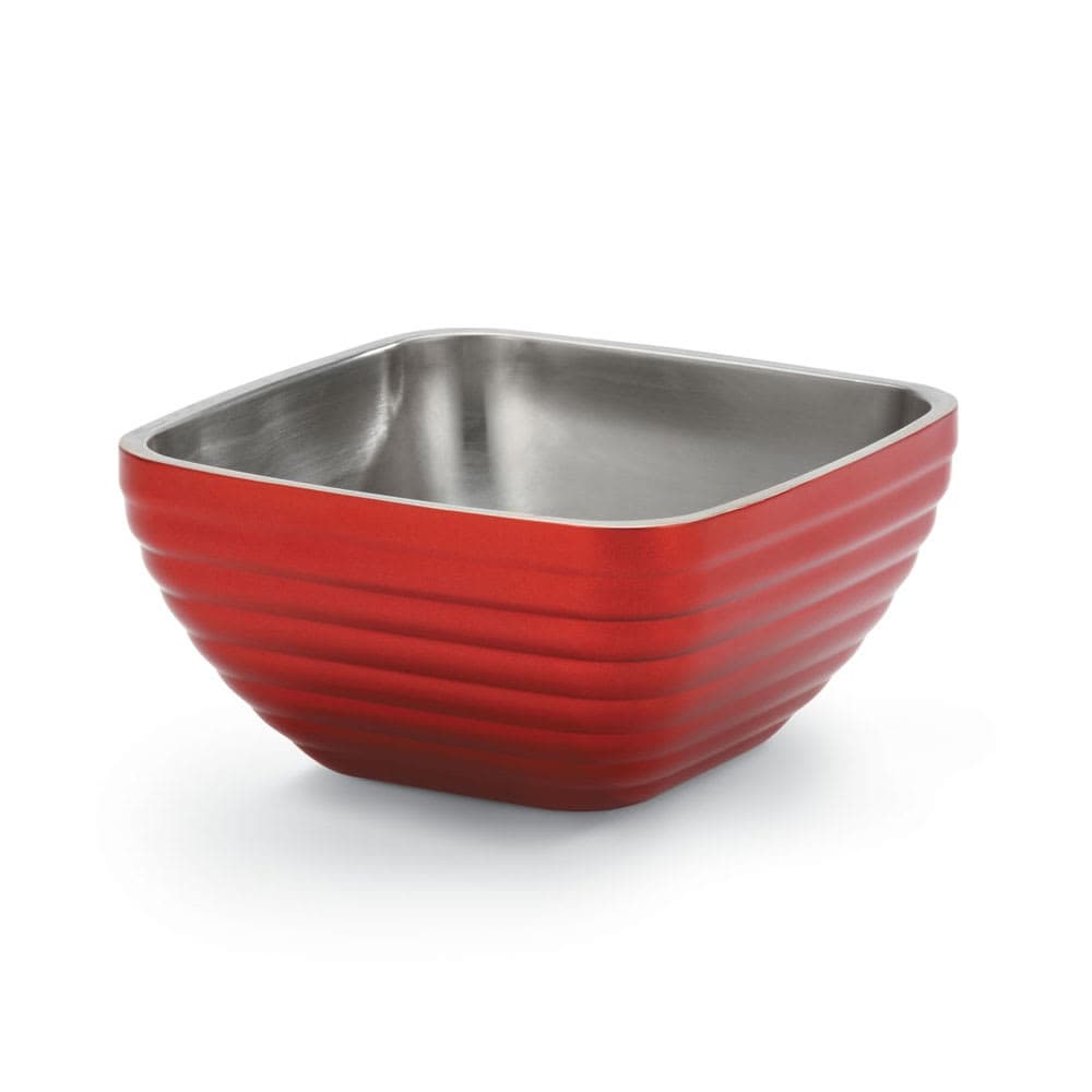 Vollrath 4763415 3 1/5 qt Square Insulated Bowl - Stainless, Dazzle Red