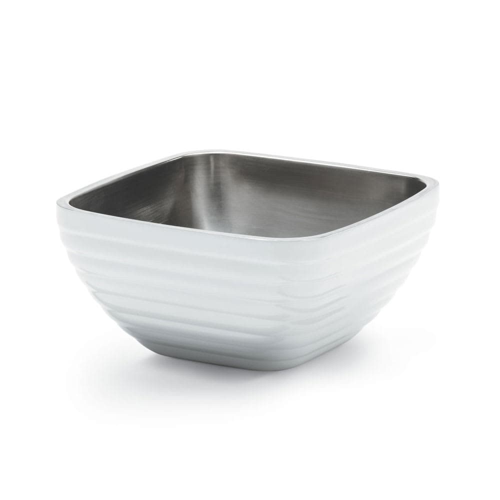 Vollrath 4763450 3 1/5 qt Square Insulated Bowl - Stainless, Pearl White