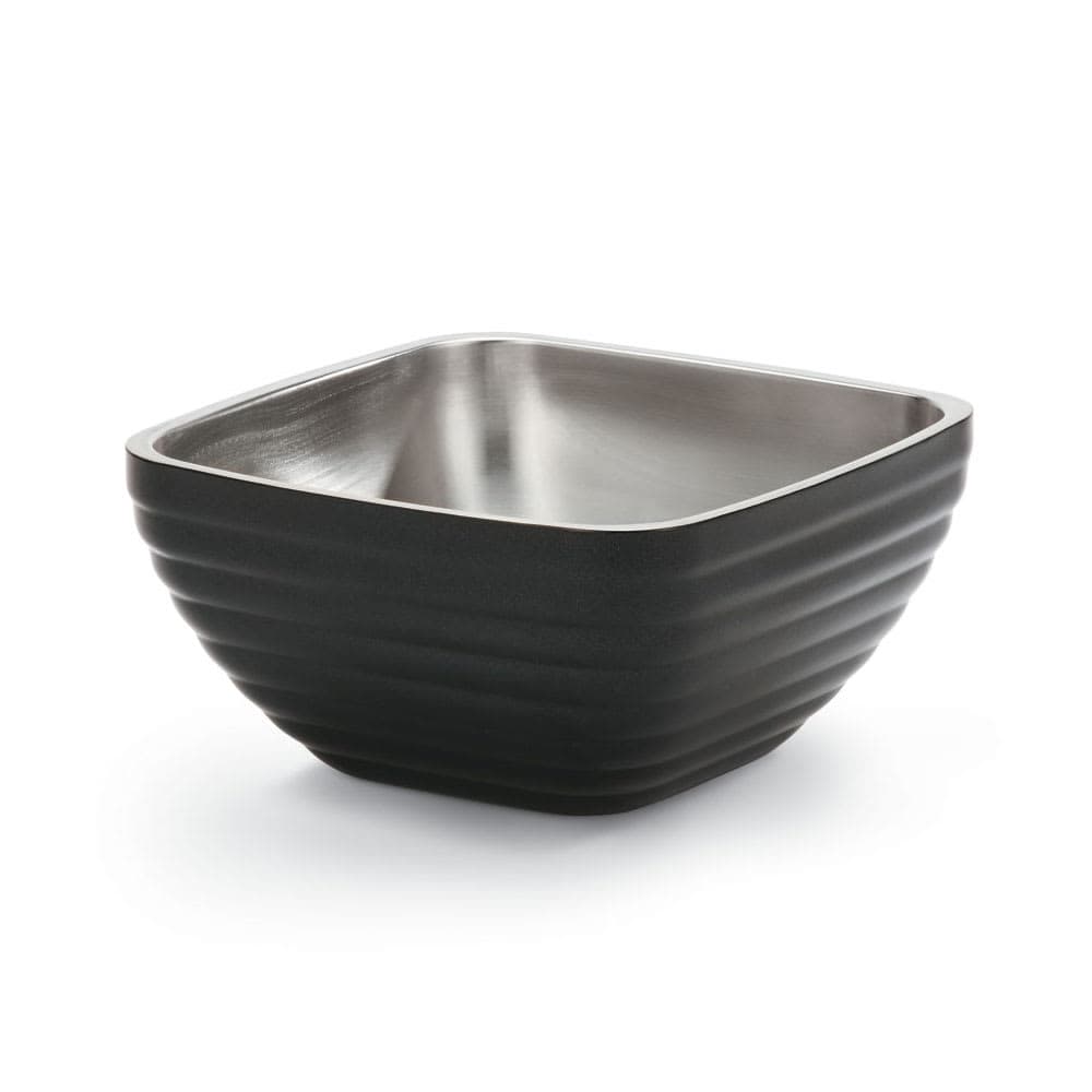 Vollrath 4763460 3 1/5 qt Square Insulated Bowl - Stainless, Black
