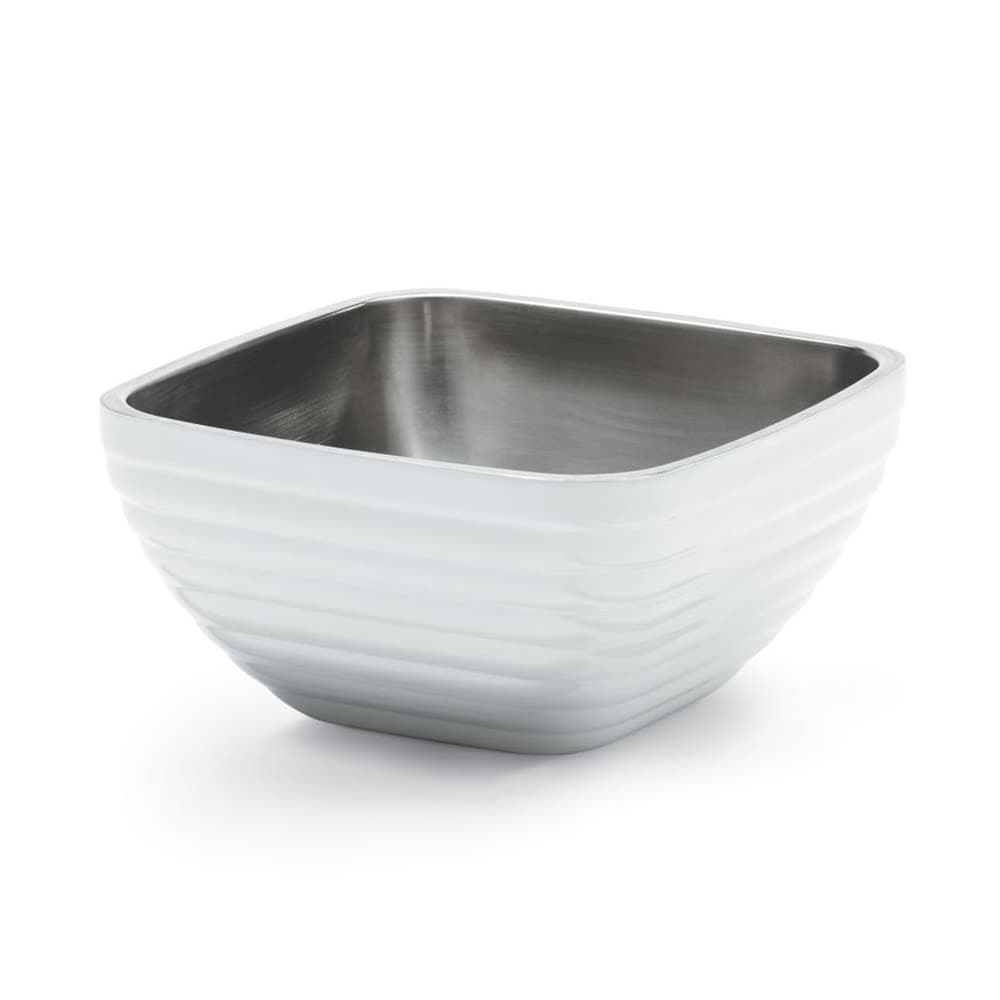 Vollrath 4763550 5 1/5 qt Square Insulated Bowl - Stainless, Pearl White