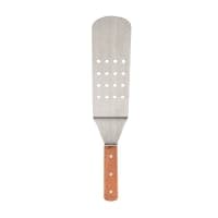 Vollrath 48082 14" Perforated Hamburger Turner - Wood Handle, Chrome Stainless thumbnail 2