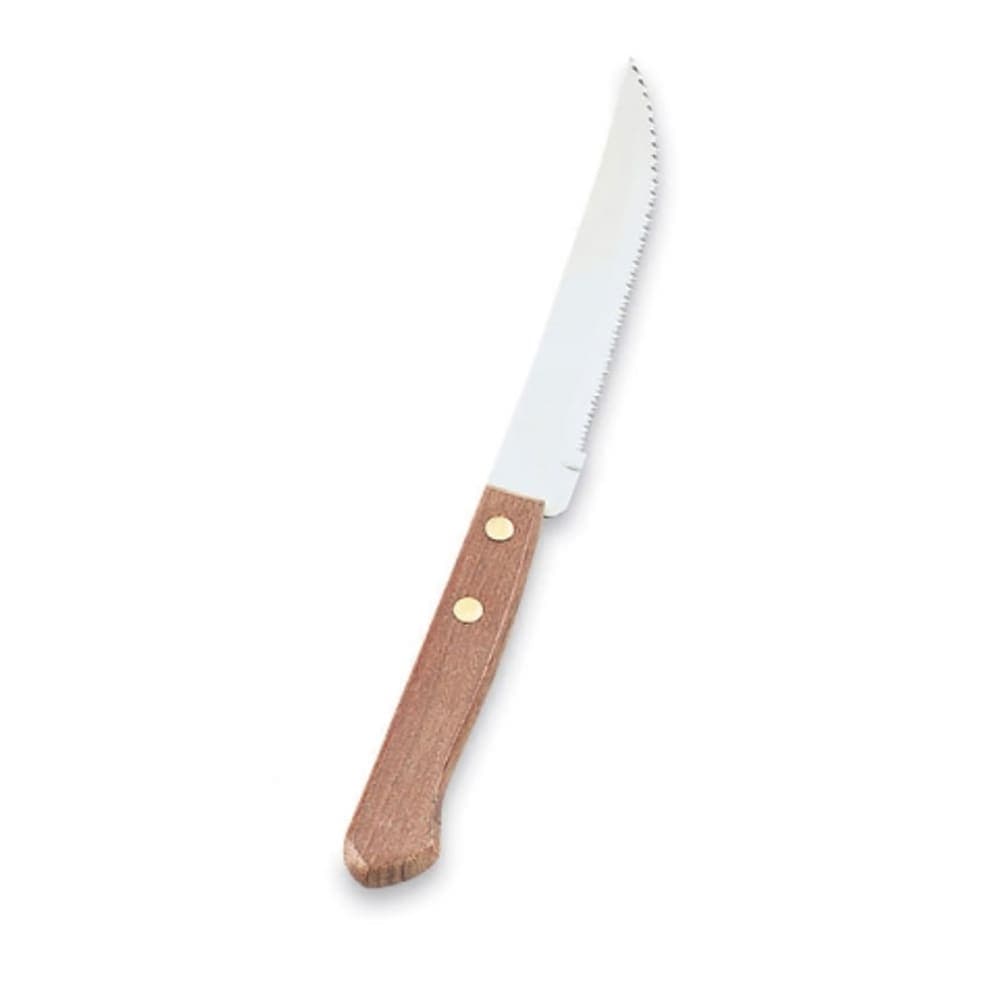 Vollrath 48140 Steak Knife - 4 3/8" Blade, Hollow Ground Blade, Wood Handle