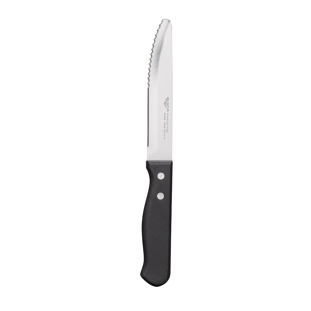 Vollrath 48144 Steak Knife - Round Tip, Jumbo Black Plastic Handle
