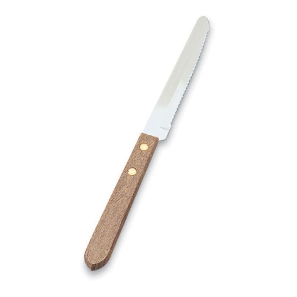 Vollrath 48147 Steak Knife - Round Tip, Wood Handle