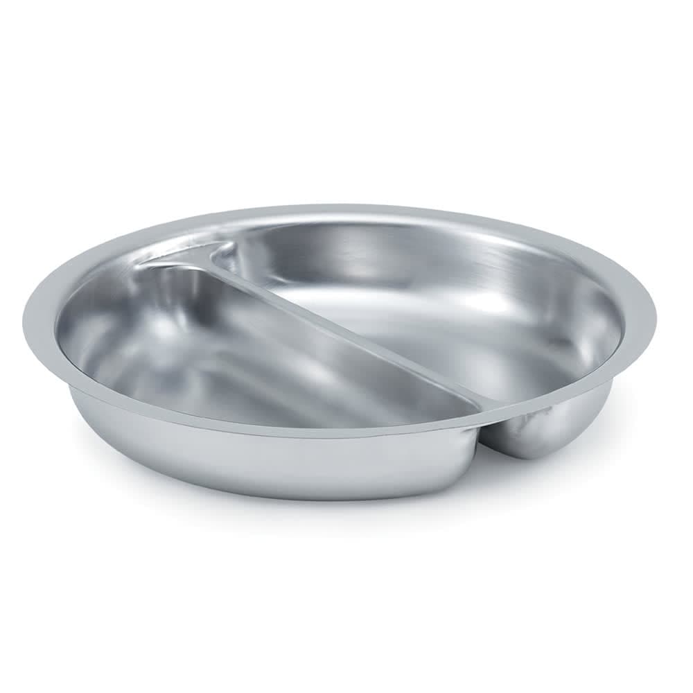 Vollrath 49334 4 1/5 qt Round Chafer Divided Food Pan - Stainless