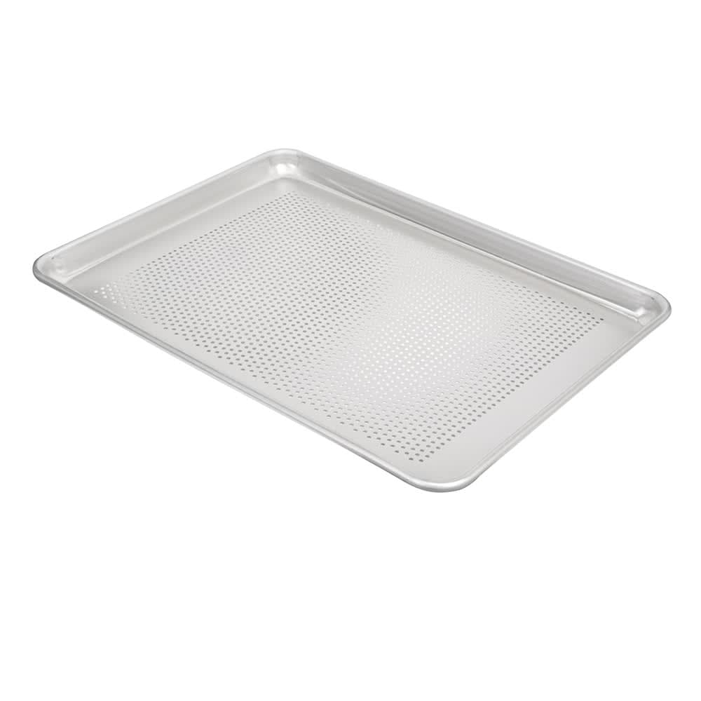 Vollrath 5303P 1/2 Half Size Bun / Sheet Pan - 18" x 13" x 1", 18 gauge Aluminum, Perforated, Natural Finish