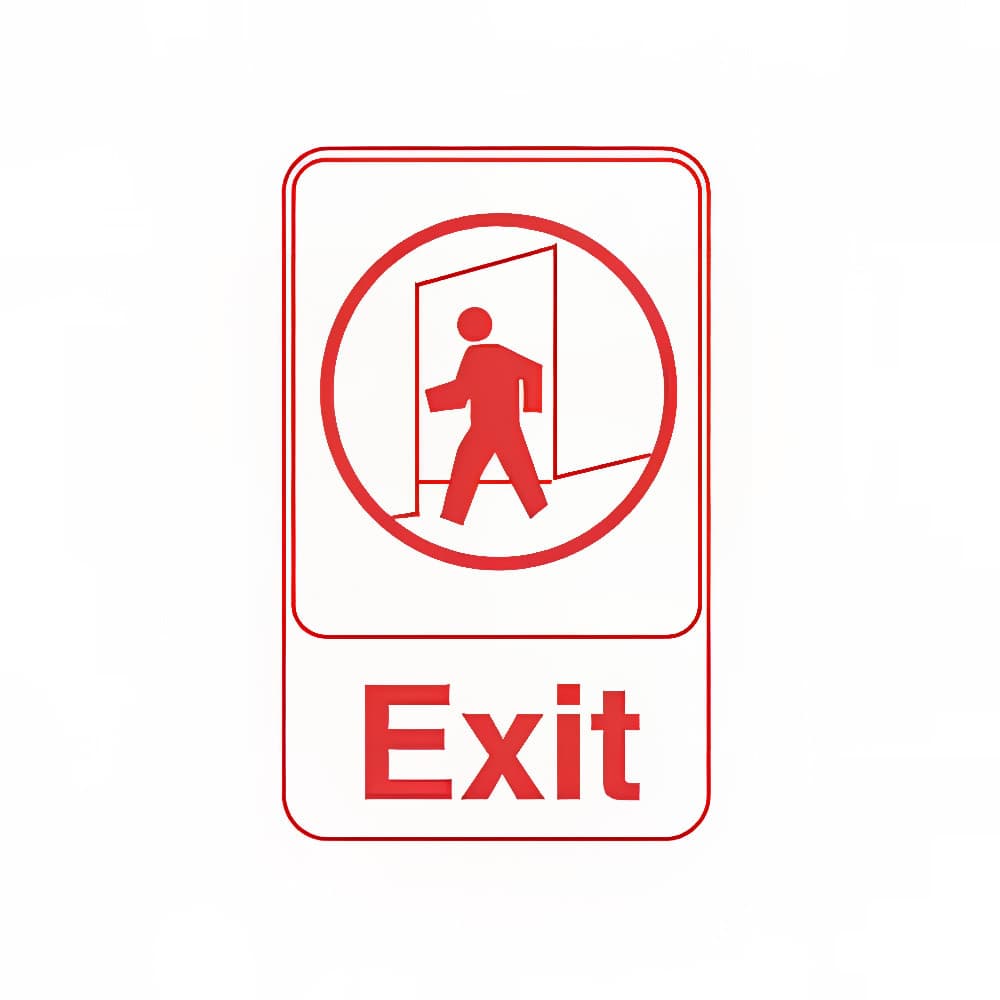 Vollrath 5609 Exit Sign - 6" x 9", Red on White