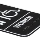 Vollrath 5630 6" x 9" Women/Accessible Sign - Braille, White on Black thumbnail 4