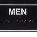 Vollrath 5631 6" x 9" Men/Accessible Sign - Braille, White on Black thumbnail 4