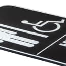 Vollrath 5631 6" x 9" Men/Accessible Sign - Braille, White on Black thumbnail 5