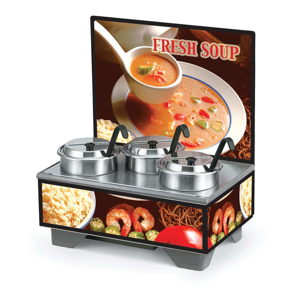 Vollrath 720201103 Full Size Soup Merchandiser Base - Country Kitchen, Menu Board, 4 qt Accessories, 120v