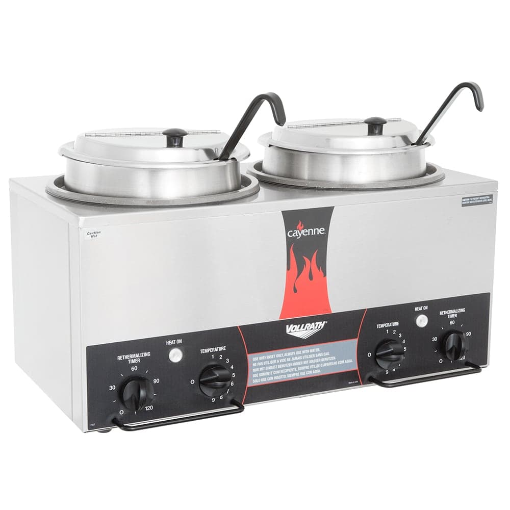 Vollrath 72029 (2) 7 qt Countertop Soup Warmer w/ Thermostatic Controls, 120v