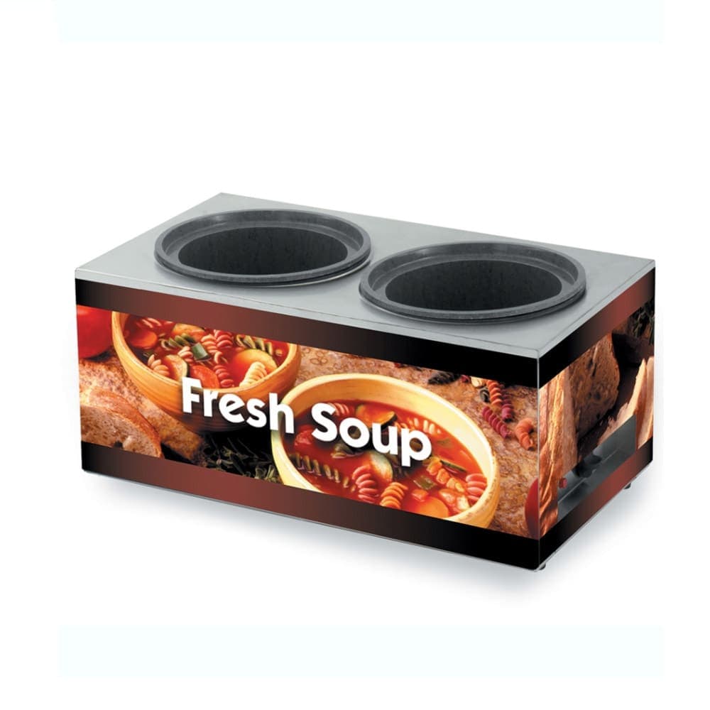 Vollrath 7203003 (2) 7 1/4 qt Countertop Soup Warmer w/ Thermostatic Controls, 120v