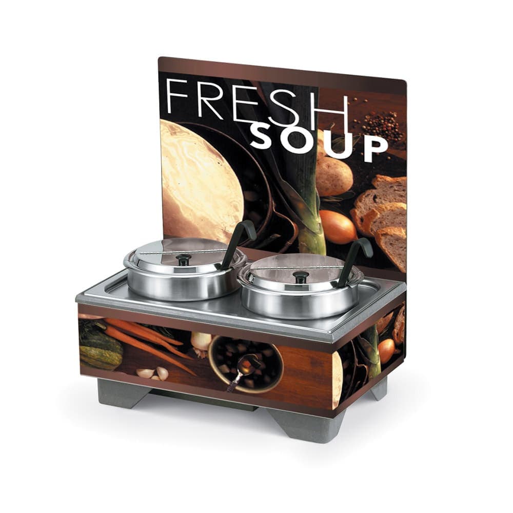 Vollrath 7203102 (2) 7 1/4 qt Countertop Soup Warmer w/ Thermostatic Controls, 120v