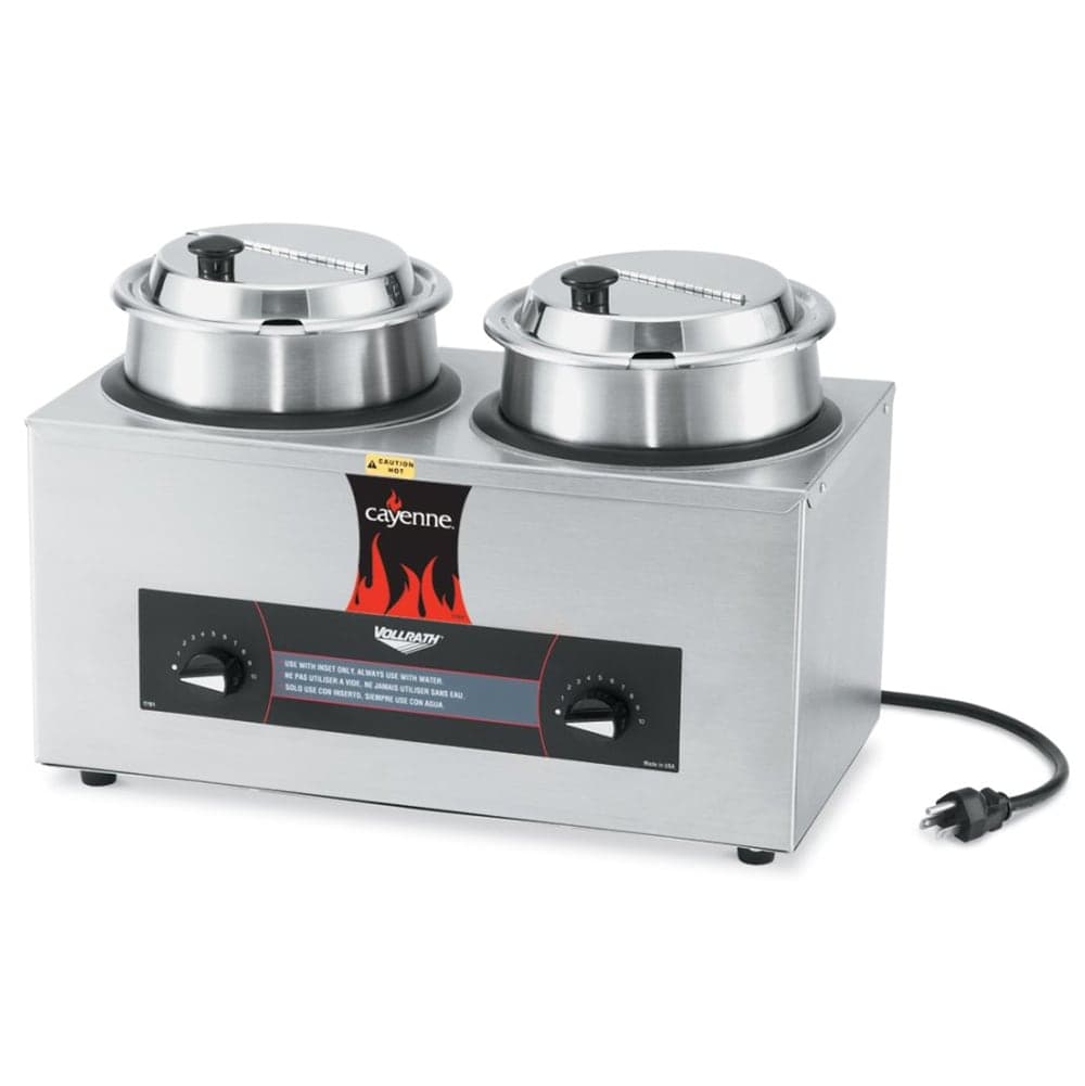 Vollrath 72040 (2) 4 1/8 qt Countertop Soup Warmer w/ Thermostatic Controls, 120v