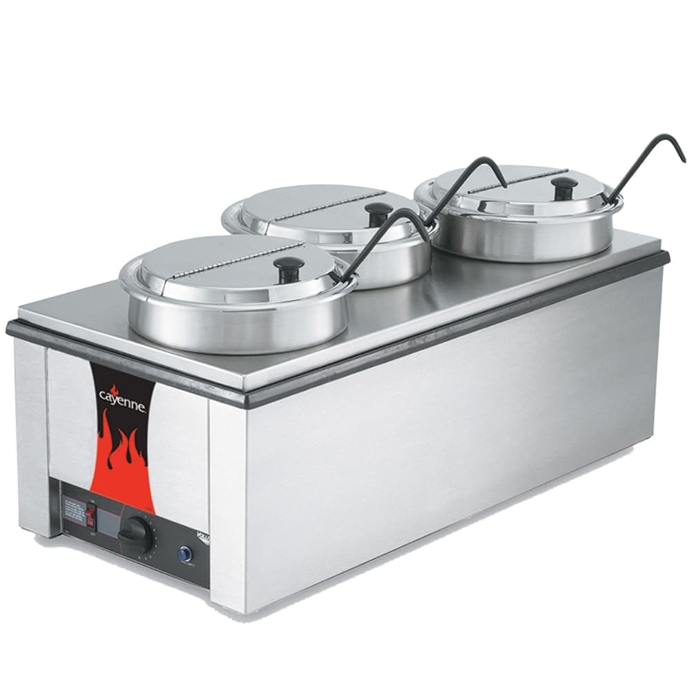Vollrath 72788 (3) 7 1/4 qt Countertop Soup Warmer w/ Thermostatic Controls, 120v