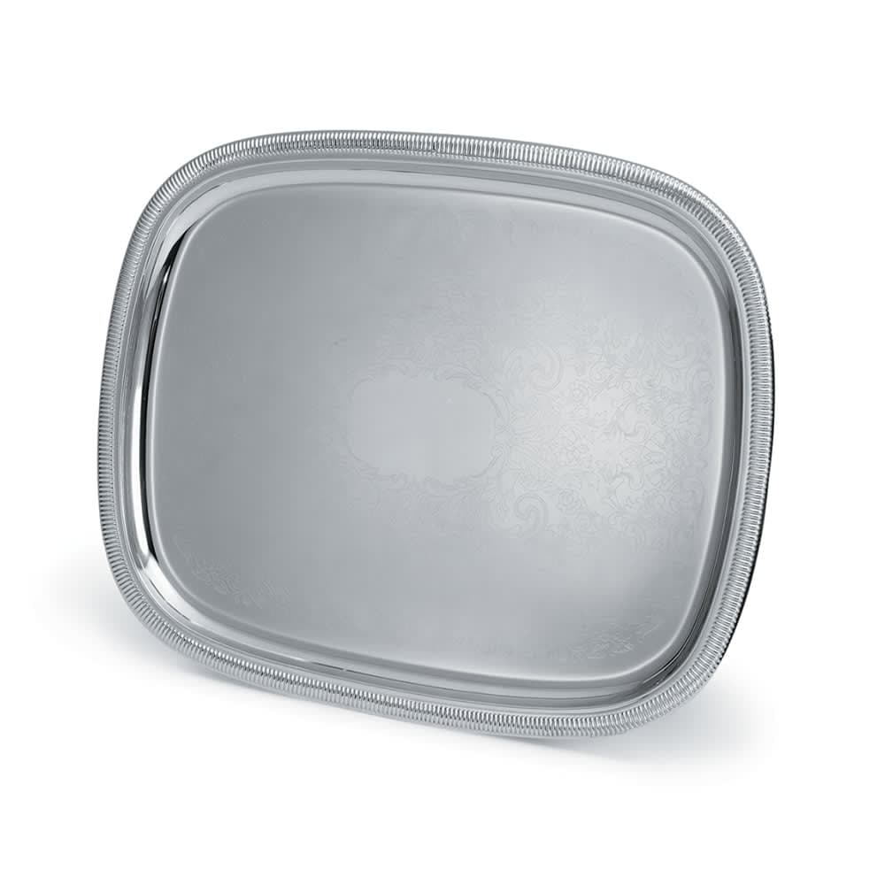 Vollrath 82120 Oblong Serving Tray - 17 7/8" x 13 7/8" Gadroon Edge, 18 ga Stainless