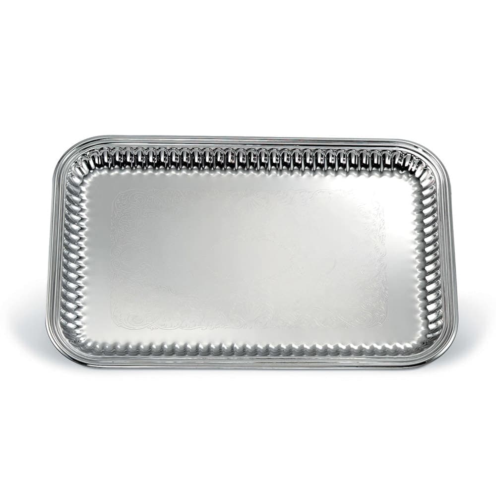 Vollrath 82166 Rectangular Fluted Serving Tray - 12 1/2" x 18 1/4" Stainless