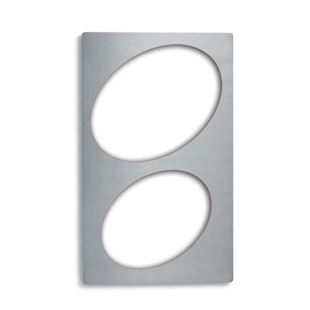 Vollrath 8243114 Miramar® Template - (1) 10" & (1) 12" Oval Au Gratin, 21 1/8" x 12 3/4", Stainless