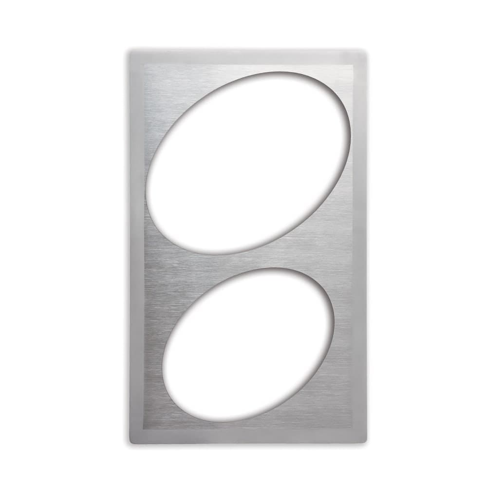 Vollrath 8243116 Miramar® Template - (1) 10" & (1) 12" Oval Au Gratin, 21 1/8" x 12 3/4", Stainless