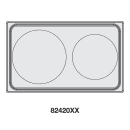 Vollrath 8243116 Miramar® Template - (1) 10" & (1) 12" Oval Au Gratin, 21 1/8" x 12 3/4", Stainless thumbnail 2