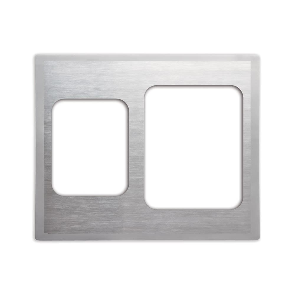 Vollrath 8250816 Miramar® Template - Double-Well, (1) Large and (1) Small Rectangle Pan, 21 1/8" x 25 3/4", Stainless