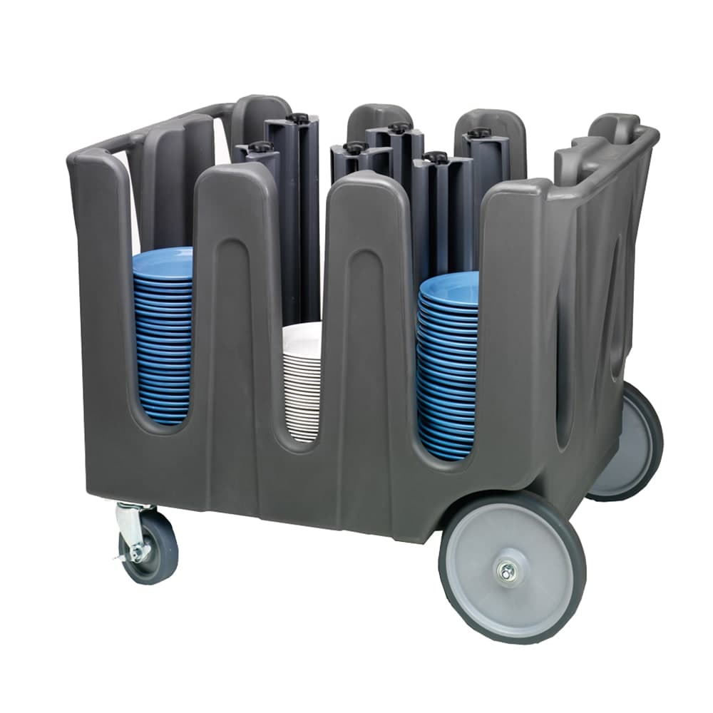 Vollrath ADC-8 40" Mobile Dish Caddy w/ (8) Columns - Plastic, Gray