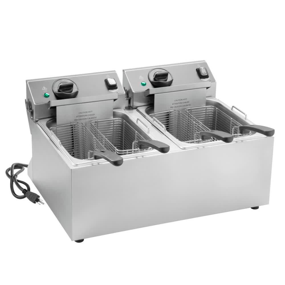 Vollrath CF2-3600DUAL Countertop Electric Fryer - (2) 10 lb Vat, 208-240v/1ph