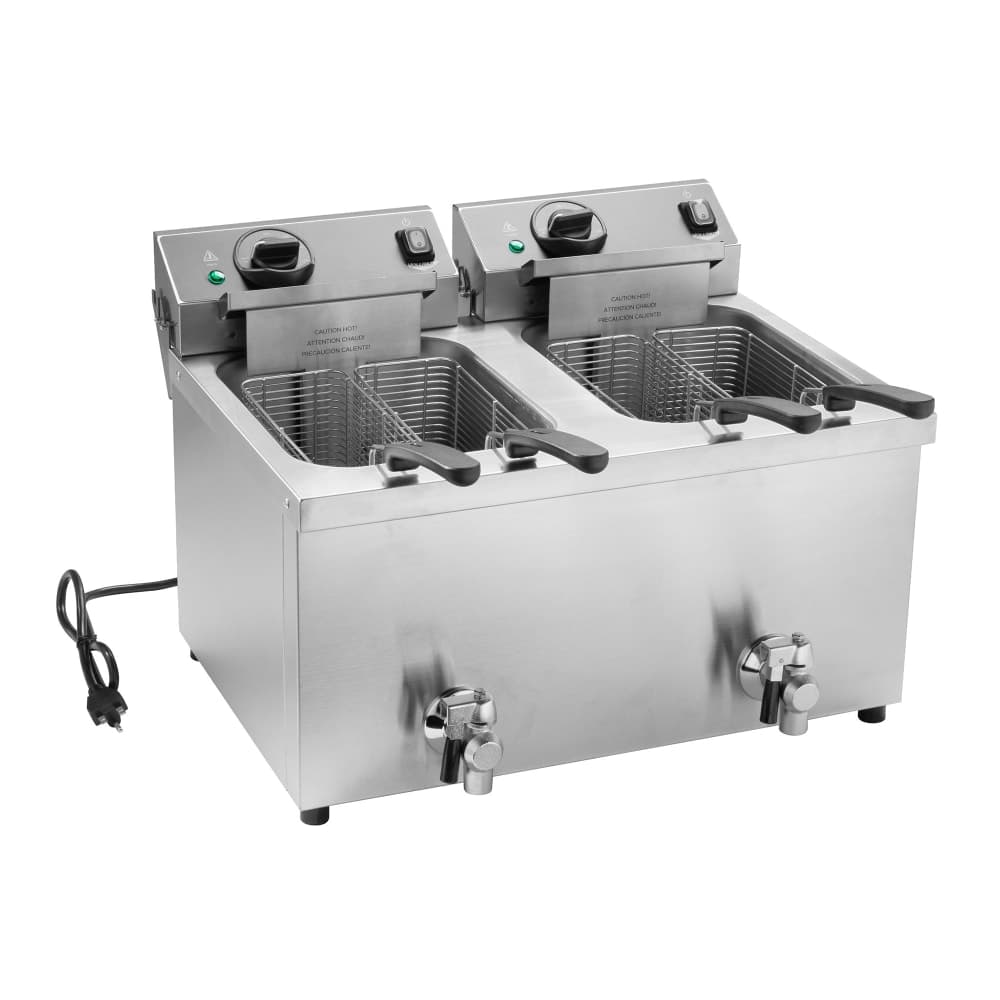 Vollrath CF4-3600DUAL-C Countertop Electric Fryer - (2) 15 lb Vats, 208-240v/1ph